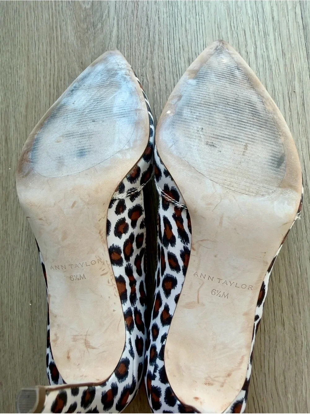 Ann Taylor Leopard-Print Pointed Pumps in Brown Black Cream